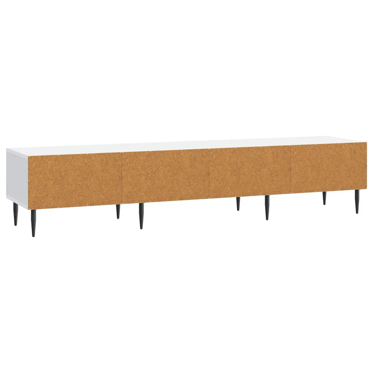 TV Cabinet Engineered Wood 147 x 34.5 x 30 cm White Dual Drawer Storage Unit