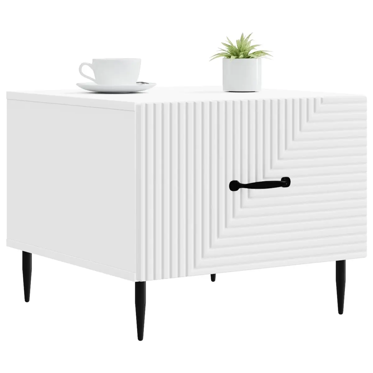 Coffee Table Engineered Wood 49 x 50 x 40 cm White Modern Accent Living Room