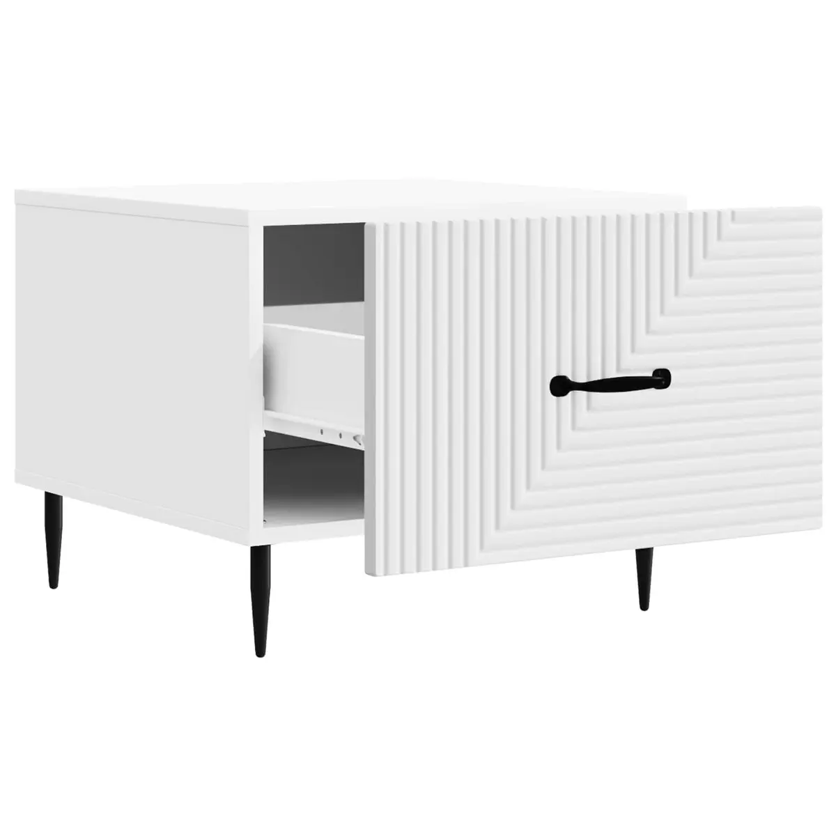Coffee Table Engineered Wood 49 x 50 x 40 cm White Modern Accent Living Room