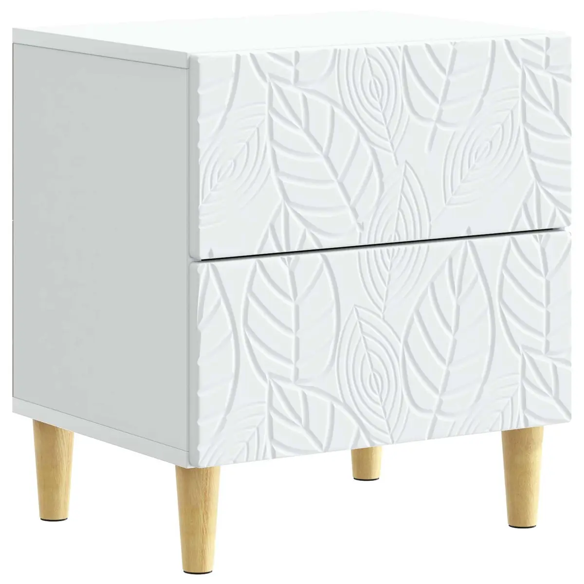 White Engineered Wood Bedside Table