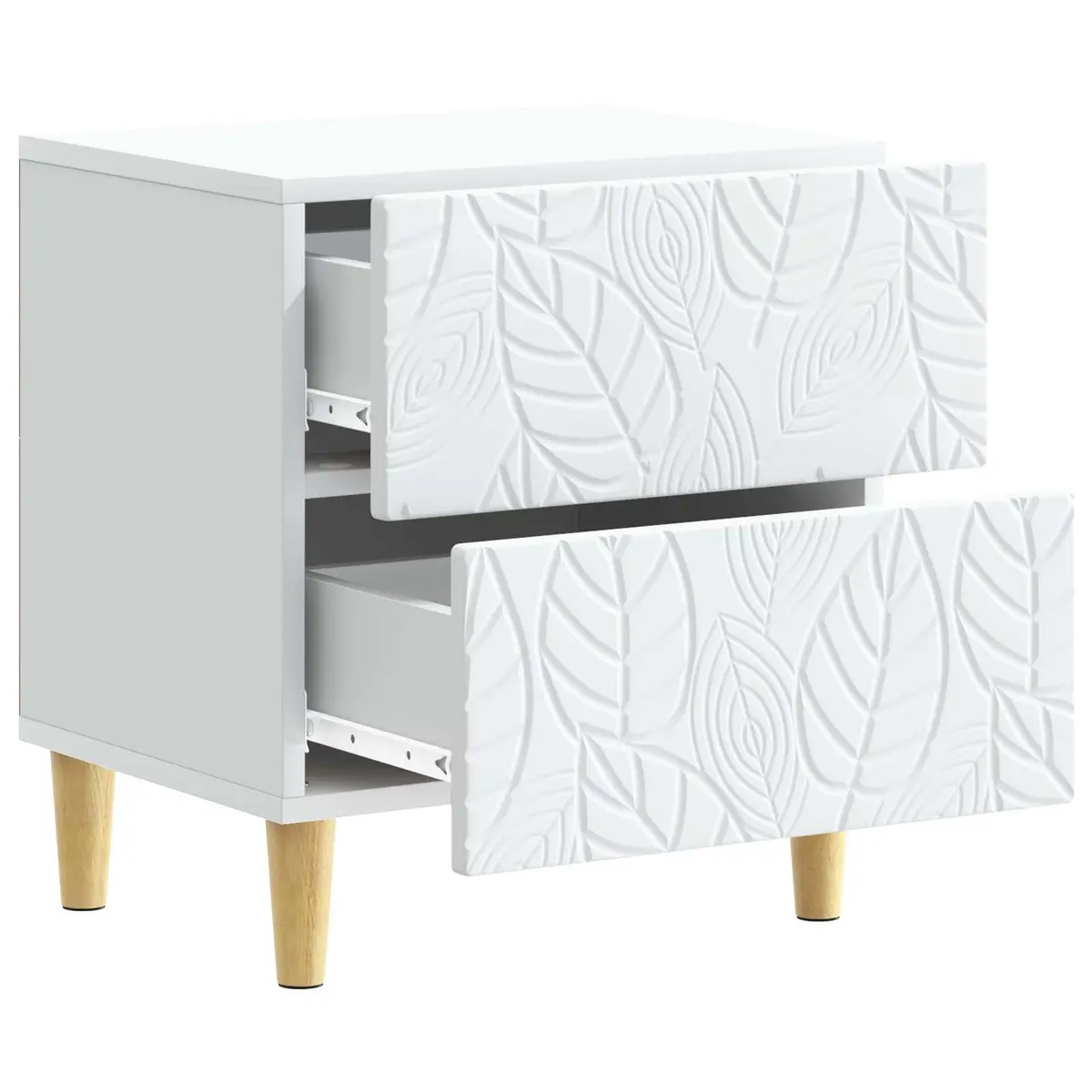 White Engineered Wood Bedside Table
