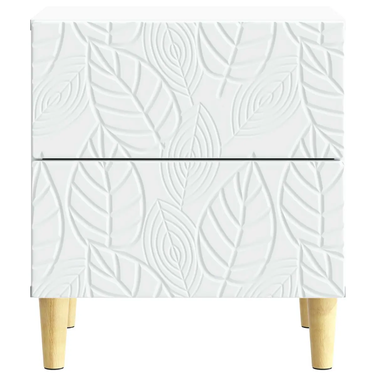 White Engineered Wood Bedside Table