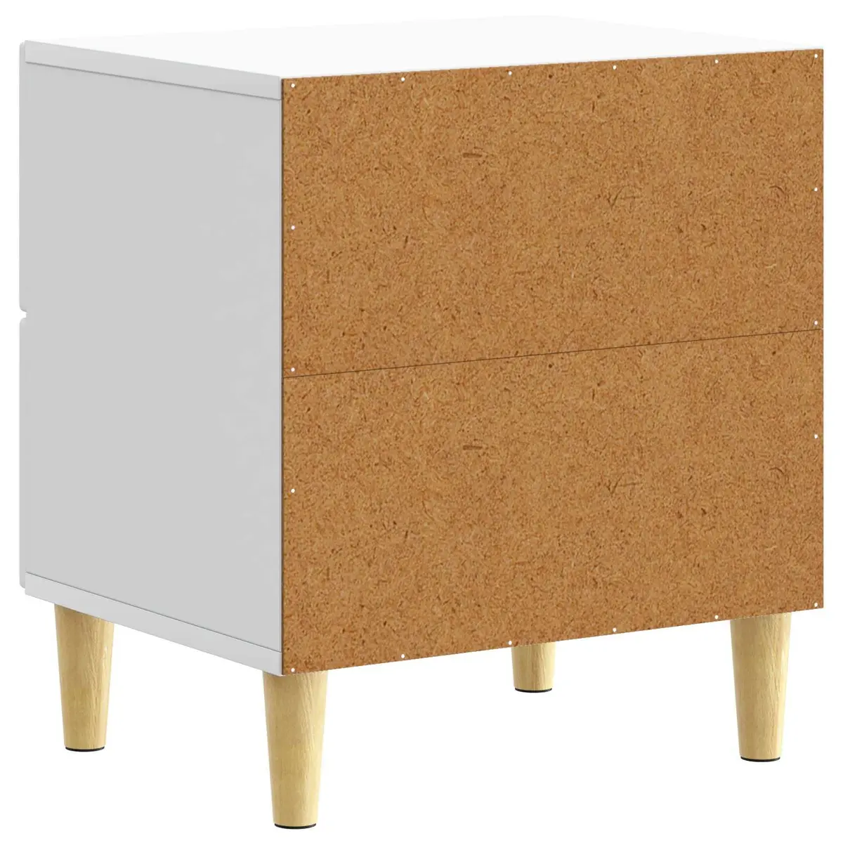 White Engineered Wood Bedside Table