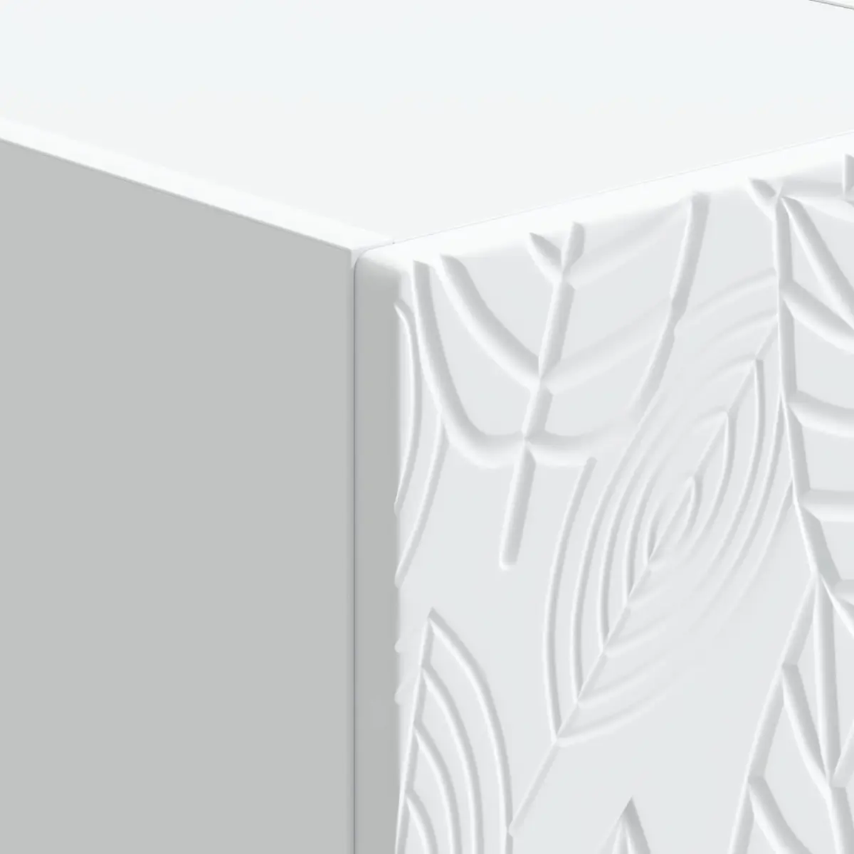 White Engineered Wood Bedside Table
