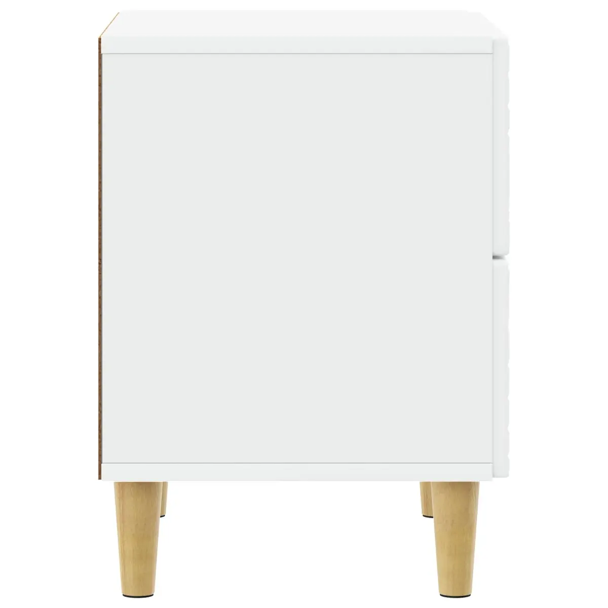 White Bedside Table Engineered Wood 62x34.5x48cm Modern Storage with Drawers