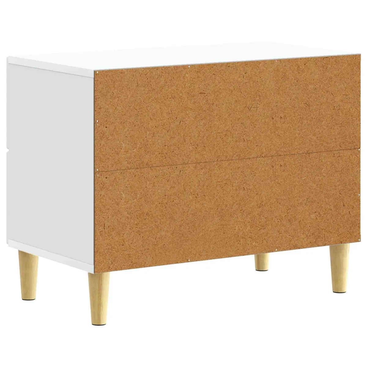 White Bedside Table Engineered Wood 62x34.5x48cm Modern Storage with Drawers