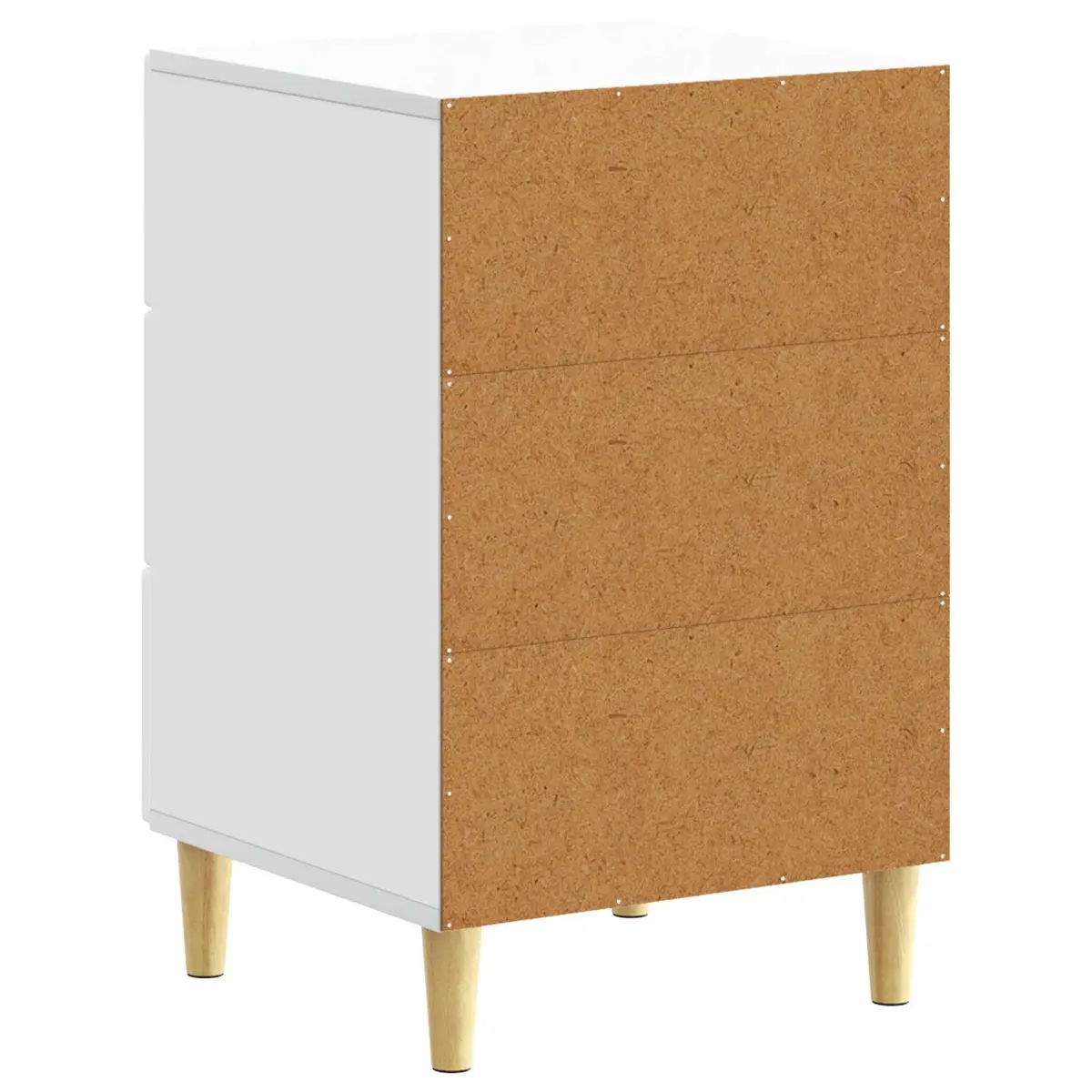 Bedside Table Engineered Wood White Modern Nightstand with Storage Drawer