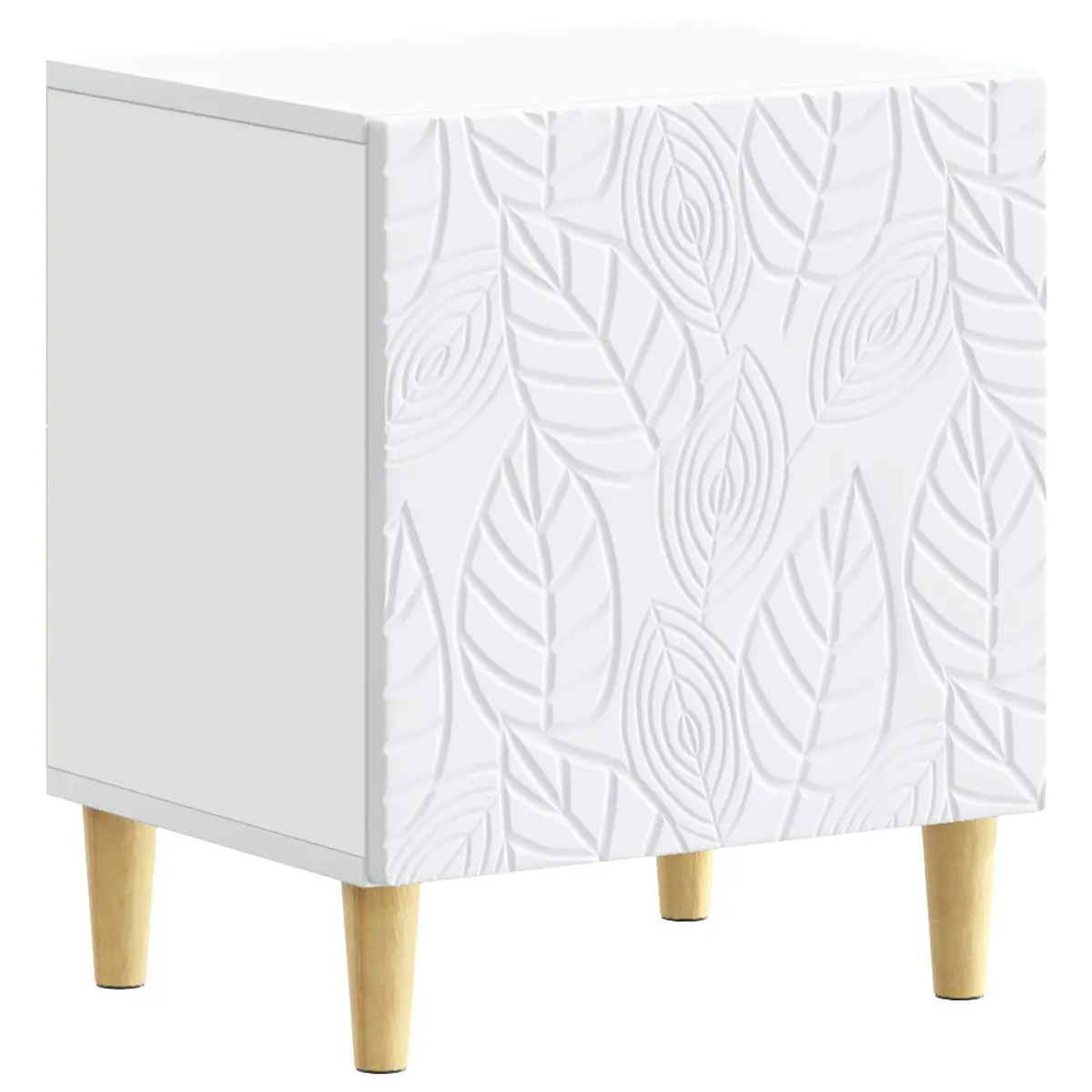 Bedside Table Engineered Wood 43 x 34.5 x 50 cm White Modern Nightstand