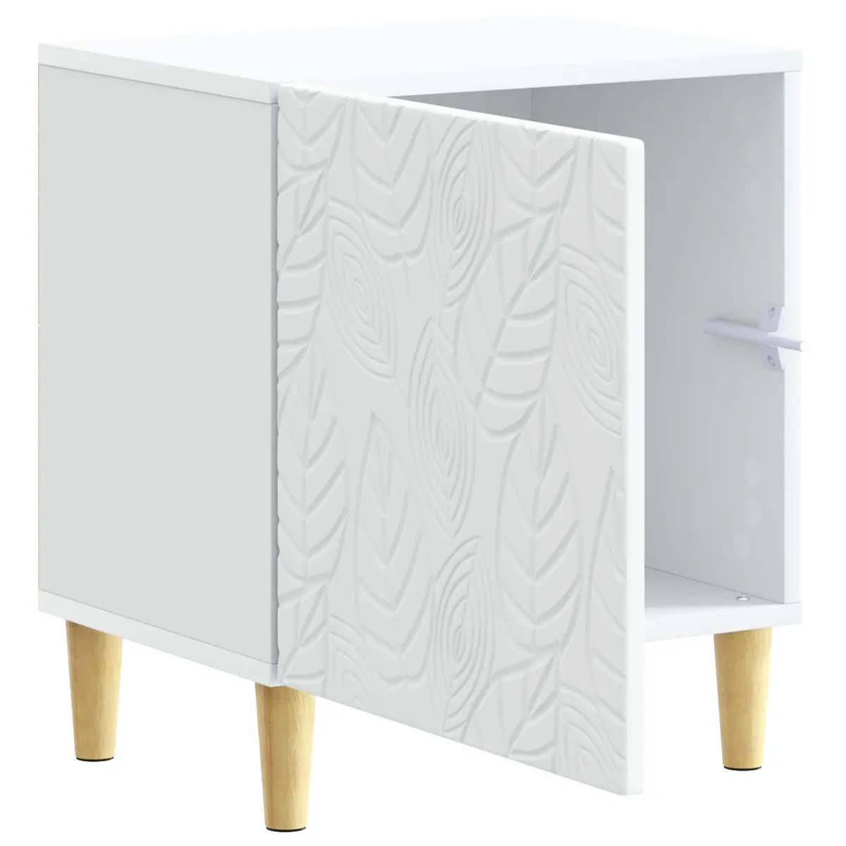Bedside Table Engineered Wood 43 x 34.5 x 50 cm White Modern Nightstand