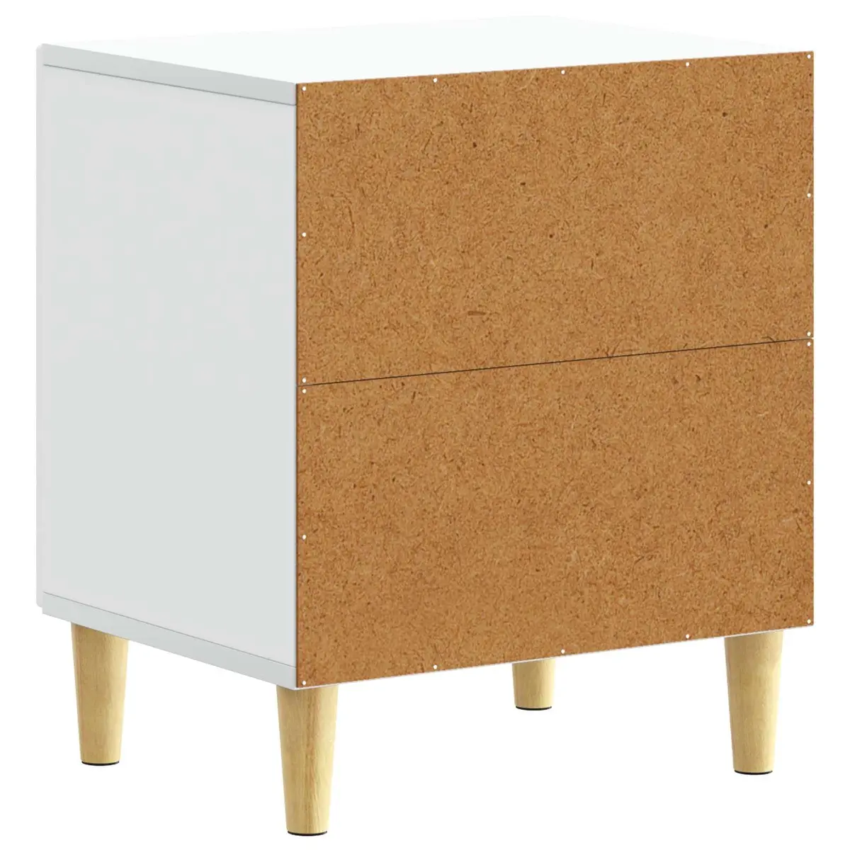 Bedside Table Engineered Wood 43 x 34.5 x 50 cm White Modern Nightstand