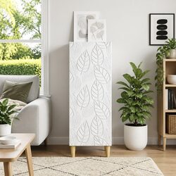 White Sideboard Storage Cabinet 33x34.5x90cm Engineered Wood Dining Living Room