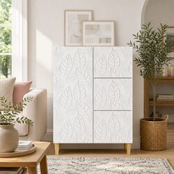 Versatile White Sideboard Cabinet for Dining and Living Rooms