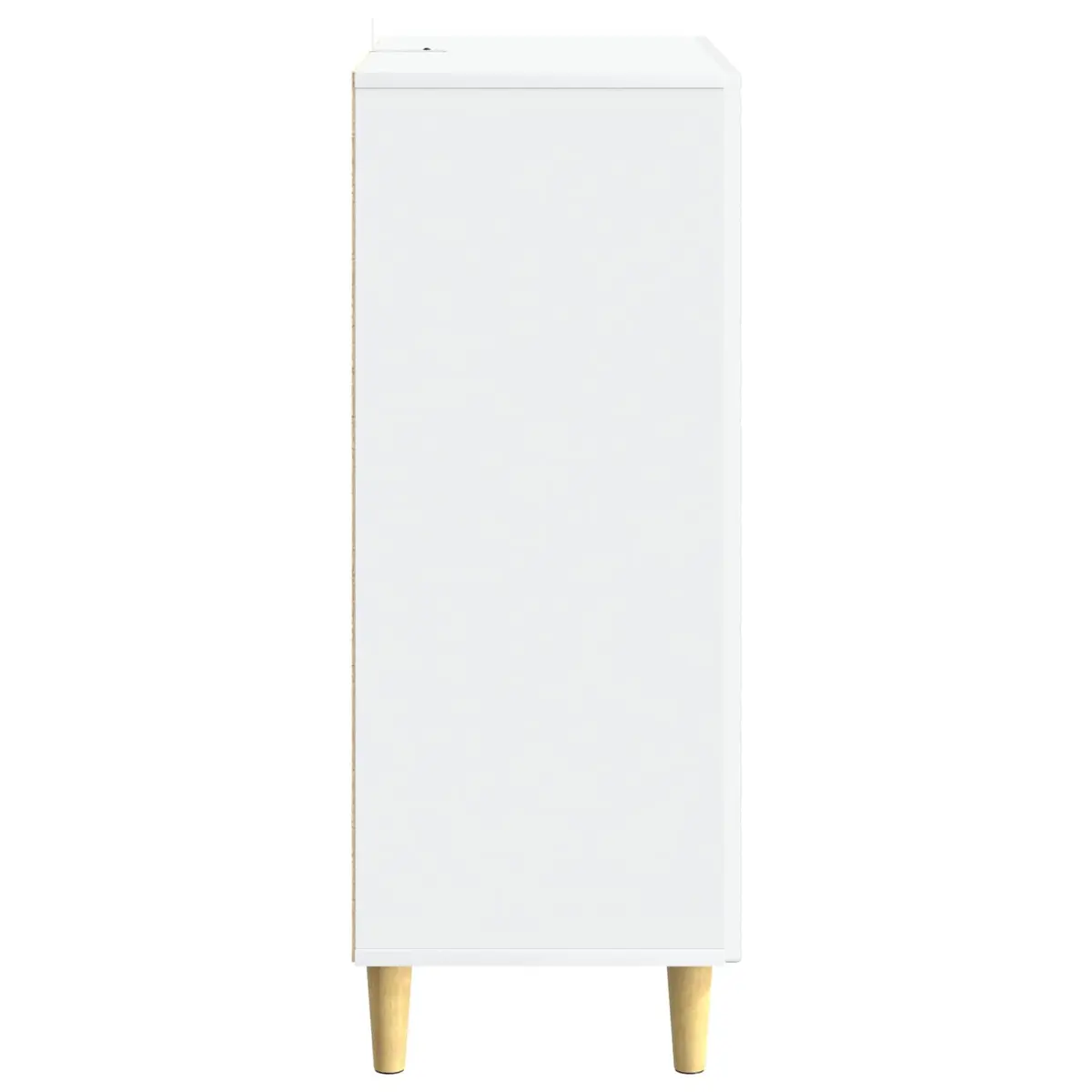 White Sideboard Storage Cabinet 66cm Wide Engineered Wood Swing Doors Shelves