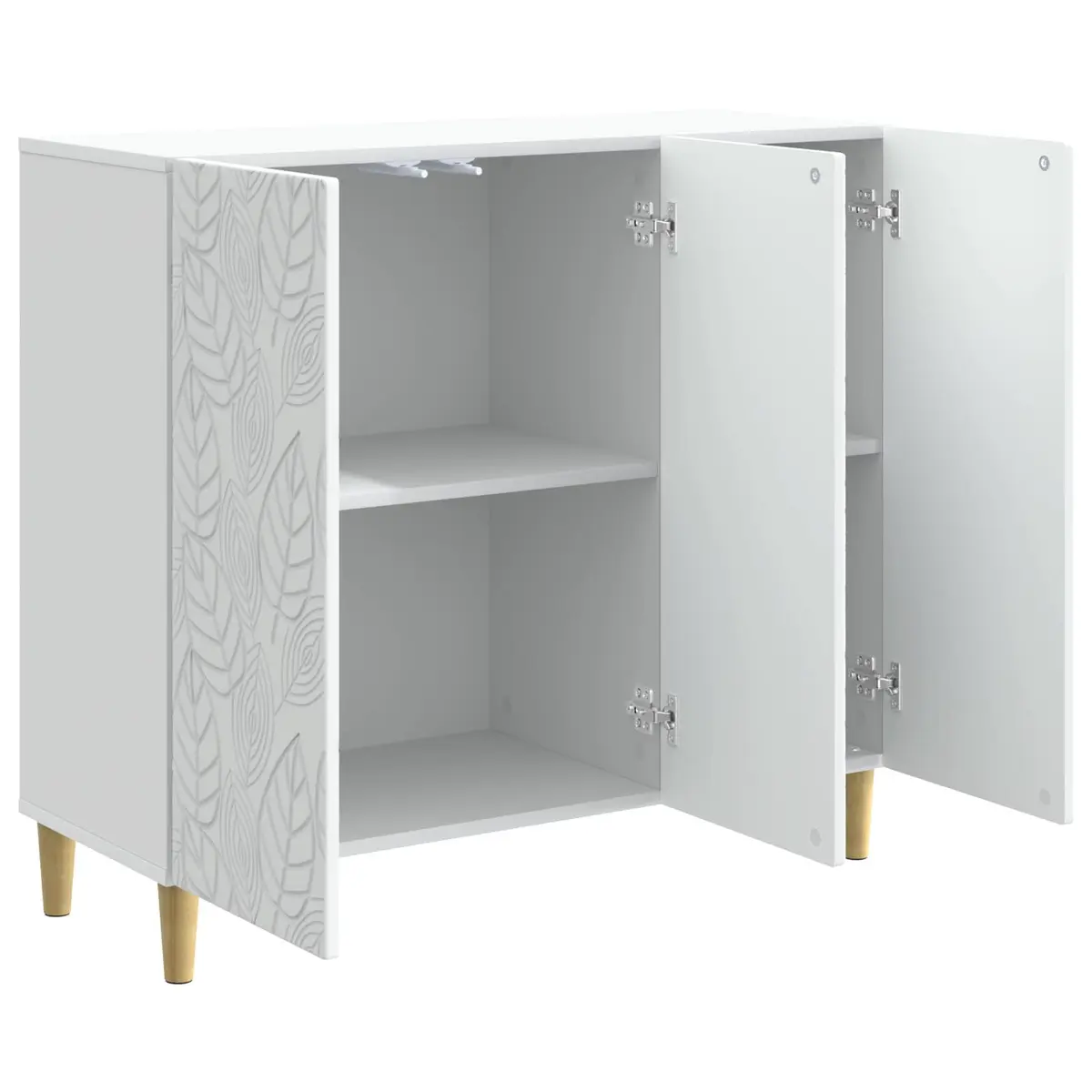 Sideboard White 89 x 34.5 x 80 cm Storage Cabinet Living Room Buffet Furniture
