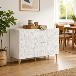 Functional White Sideboard for Dining and Living Spaces