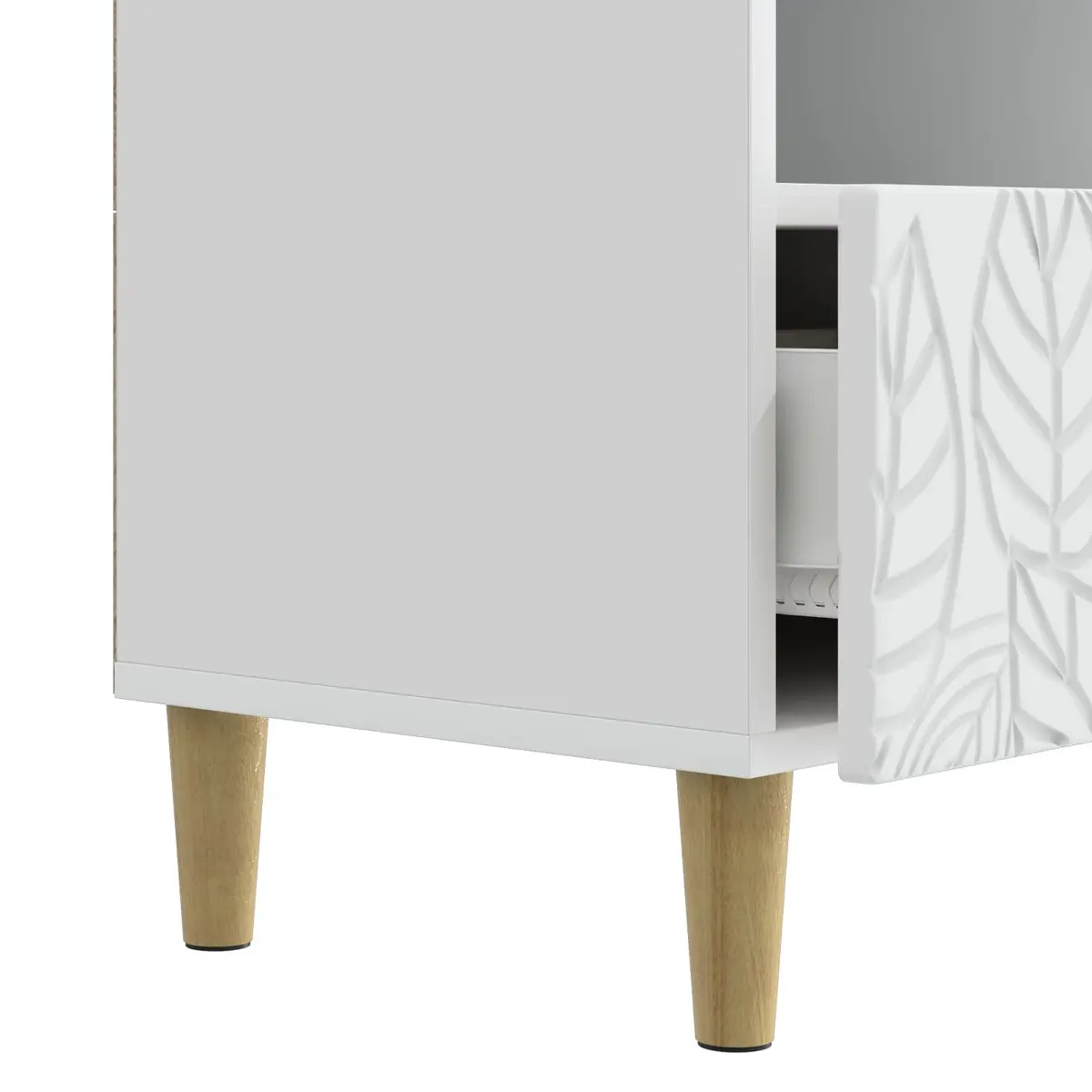 White TV Cabinet Modern Living Room Entertainment Unit Storage Furniture