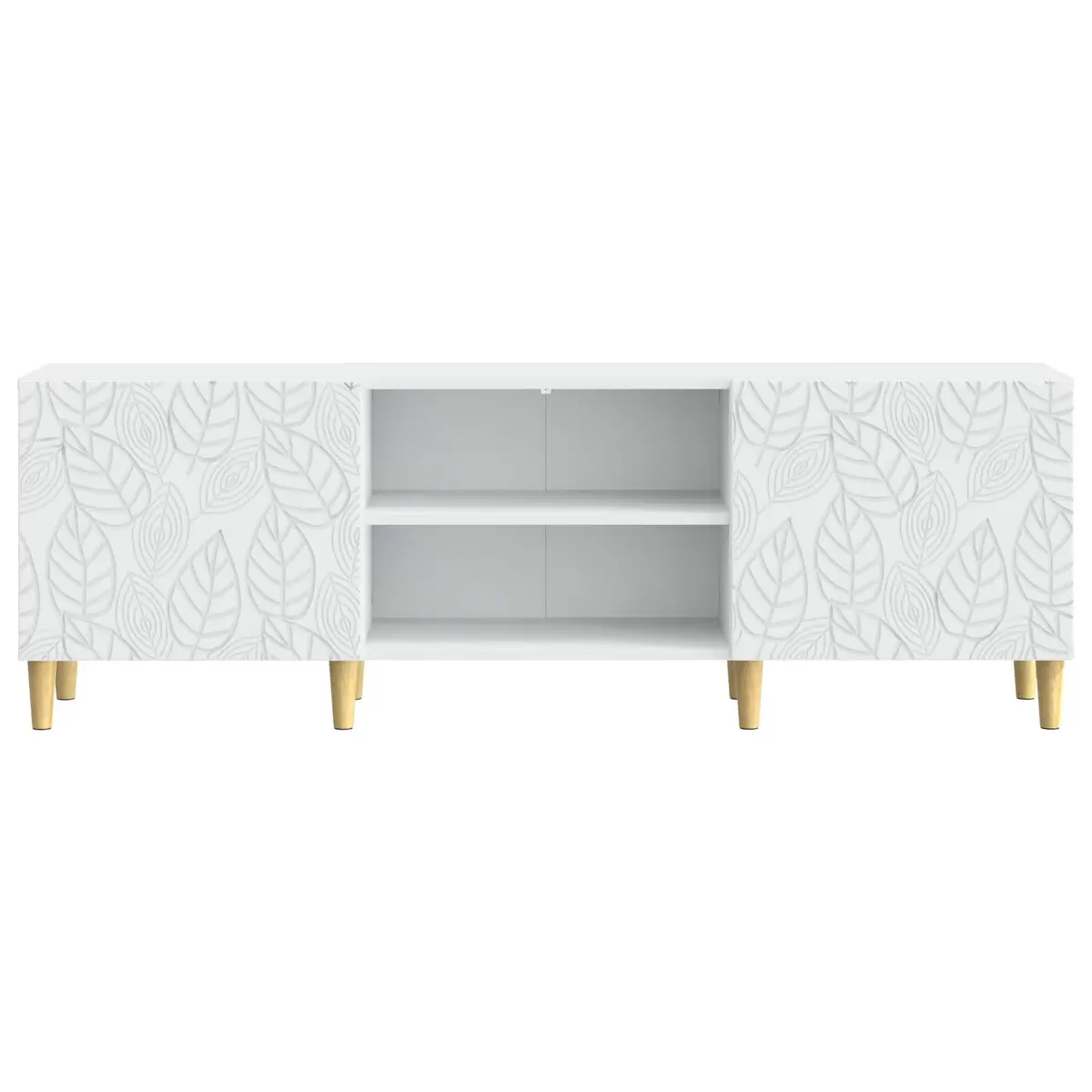 TV Cabinet Engineered Wood 150cm White Vintage Style Living Room Storage Unit