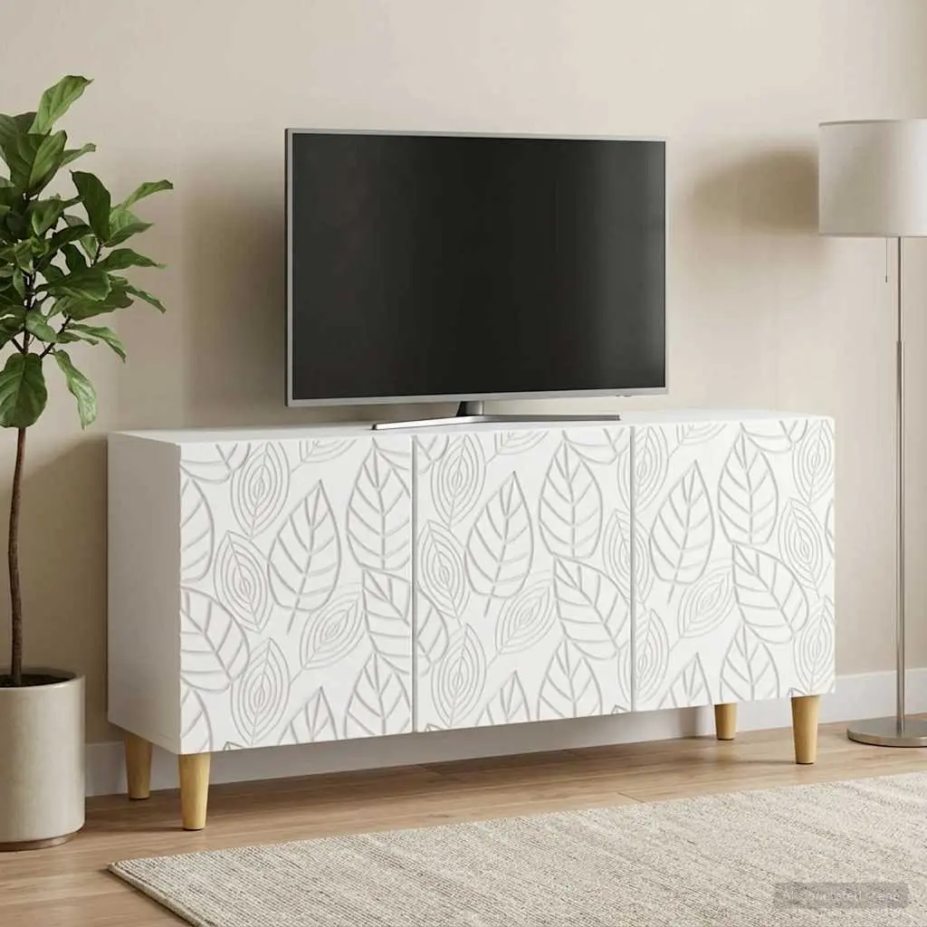 White TV Cabinet 99 x 34.5 x 50 cm for Home Use
