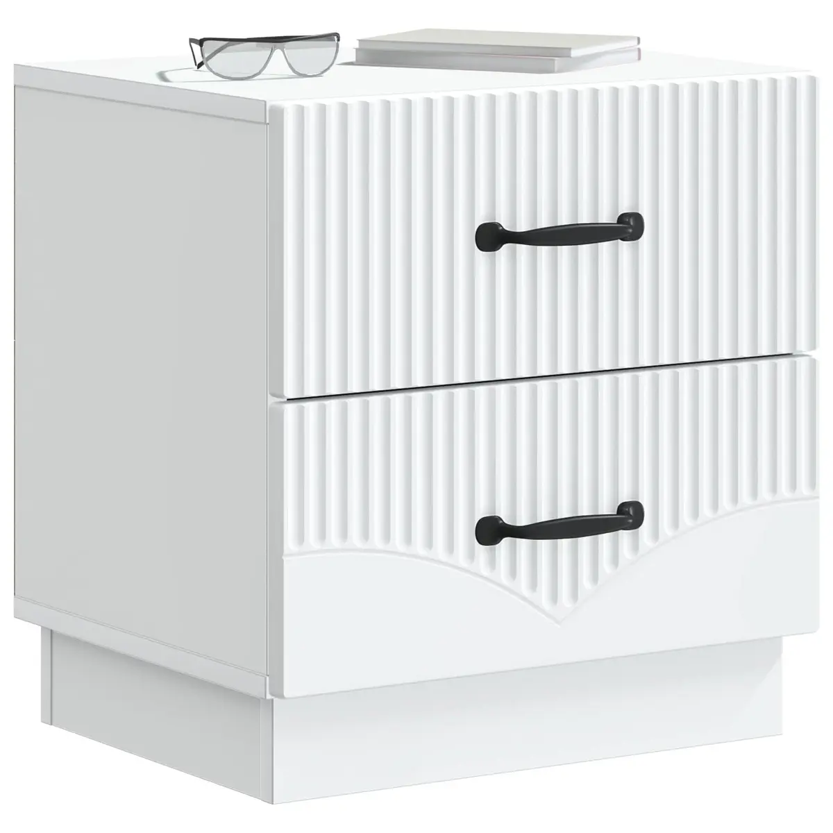 Bedside Cabinet Engineered Wood Rectangular White