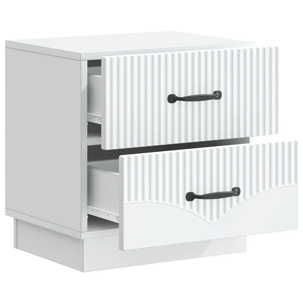 Bedside Cabinet Engineered Wood Rectangular White