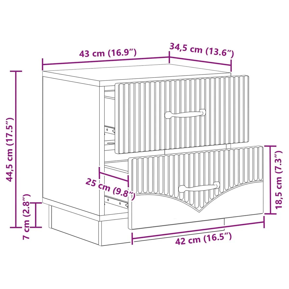 Bedside Cabinet Engineered Wood Rectangular White