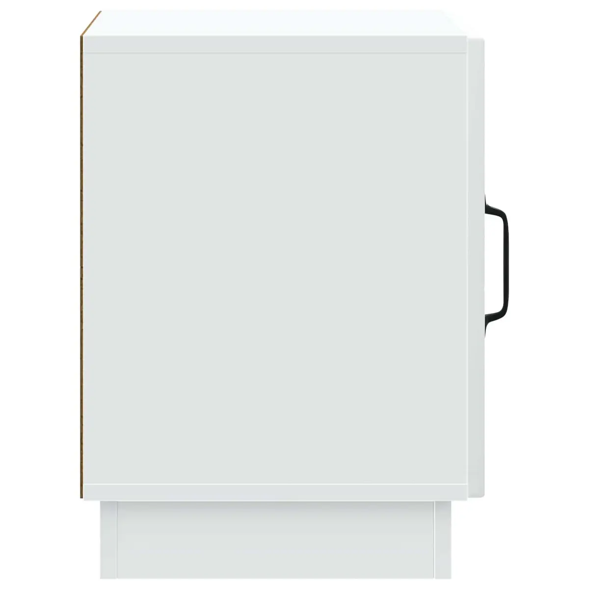 Bedside Table Engineered Wood 43 x 34.5 x 47 cm White Storage Cabinet with Swing Hinge Door and Metal D-Pull Handles