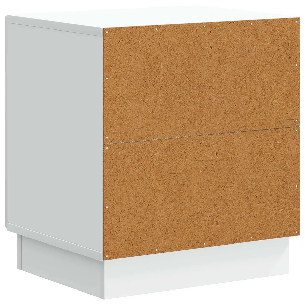 Bedside Table Engineered Wood 43 x 34.5 x 47 cm White Storage Cabinet with Swing Hinge Door and Metal D-Pull Handles
