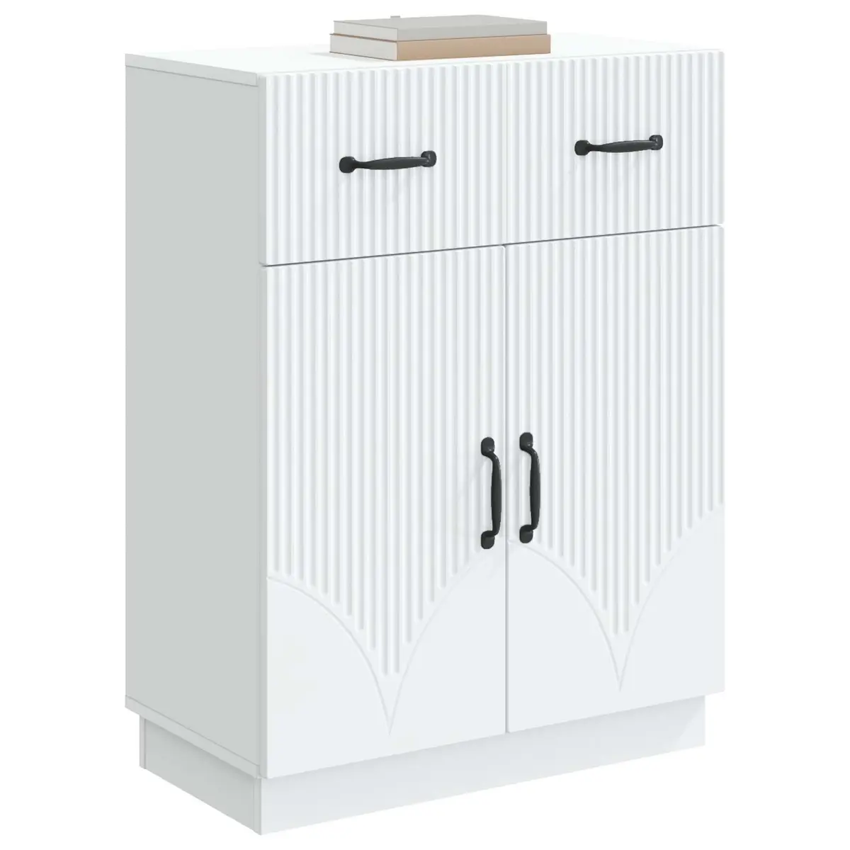 Sideboard White 66 x 34.5 x 87 cm Storage Cabinet Buffet with Shelves Doors