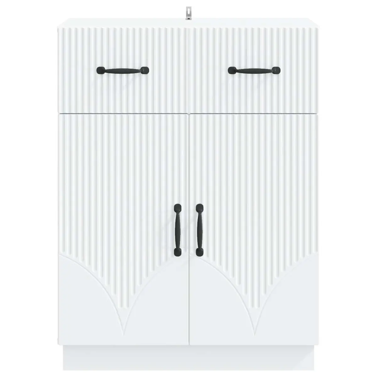 Sideboard White 66 x 34.5 x 87 cm Storage Cabinet Buffet with Shelves Doors