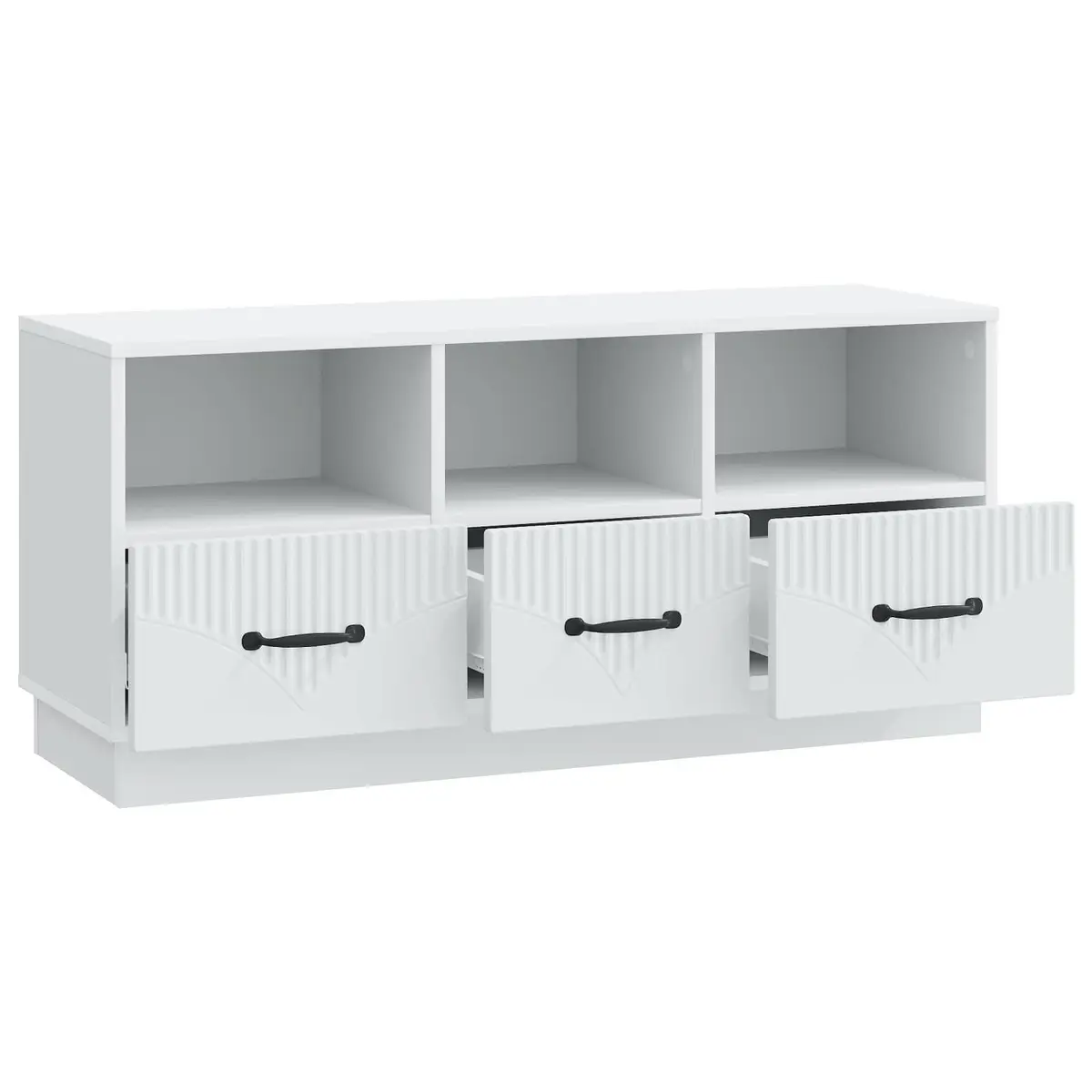 TV Stand Storage Unit Engineered Wood White with Drawer for Living Room