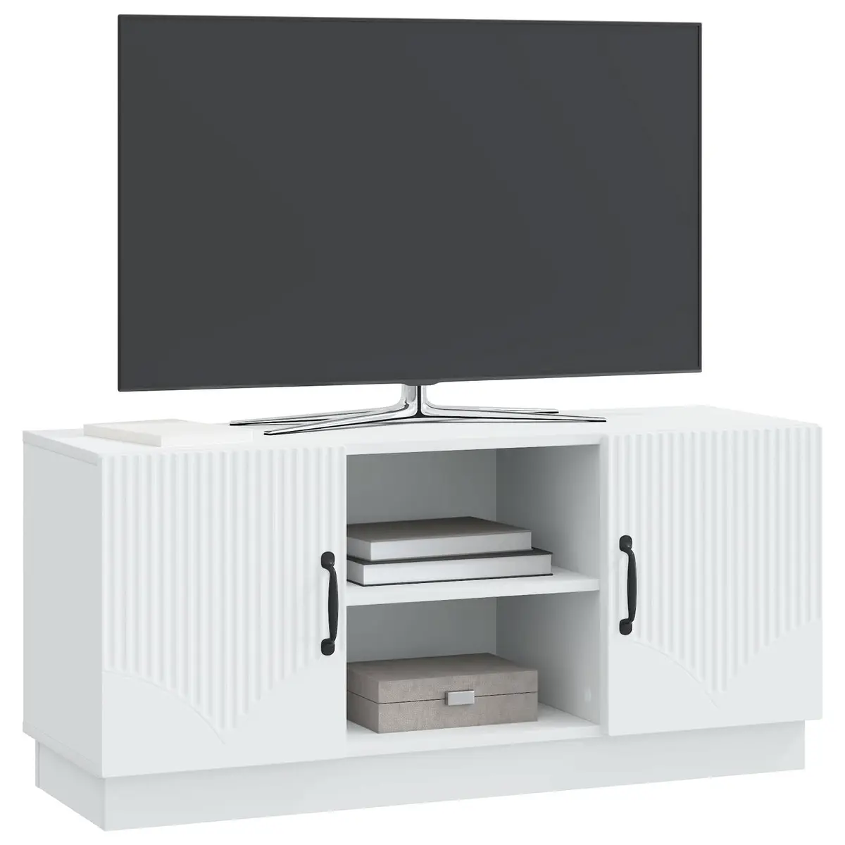 White TV Cabinet Entertainment Centre Storage Unit Modern Living Room Furniture