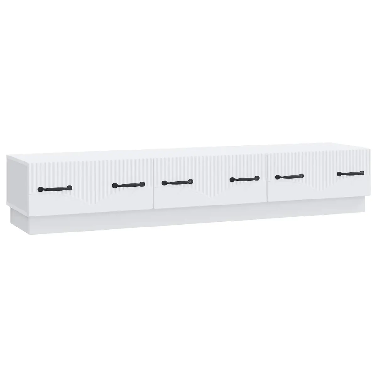 TV Cabinet Entertainment Unit White Storage Shelves Drawer Engineered Wood