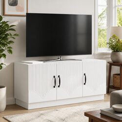 Practical White TV Stand for Everyday Use