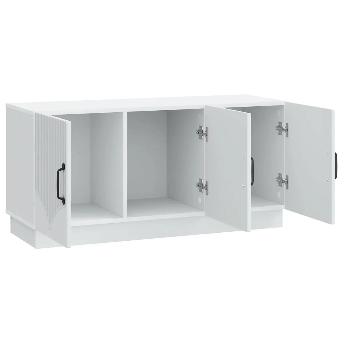 TV Stand Engineered Wood 99cm White Media Cabinet with Storage Shelves and Drawers