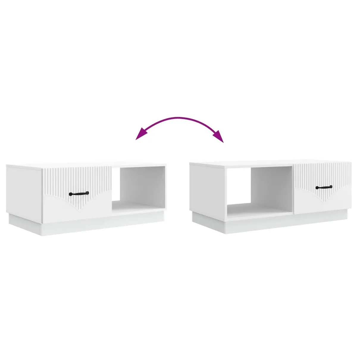 Coffee Table Engineered Wood 90x50x37 cm White Storage Cabinet