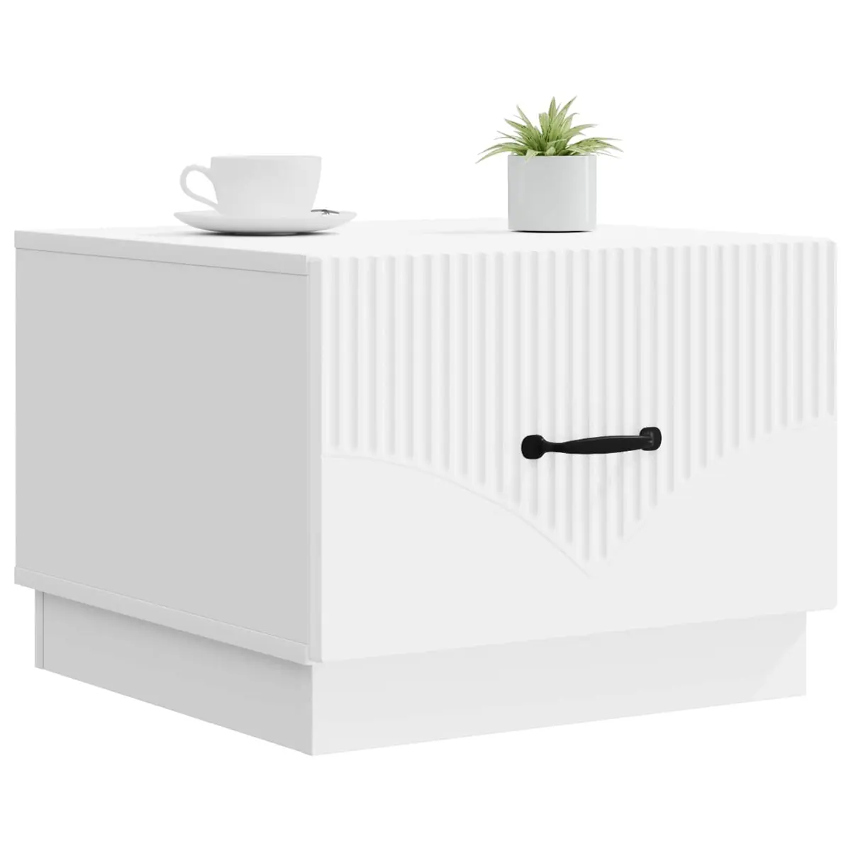 Coffee Table Engineered Wood 49cm x 50cm x 37cm White Modern Living Room Storage Accent Furniture