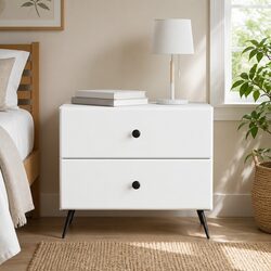 Practical White Bedside Cabinet for Everyday Use
