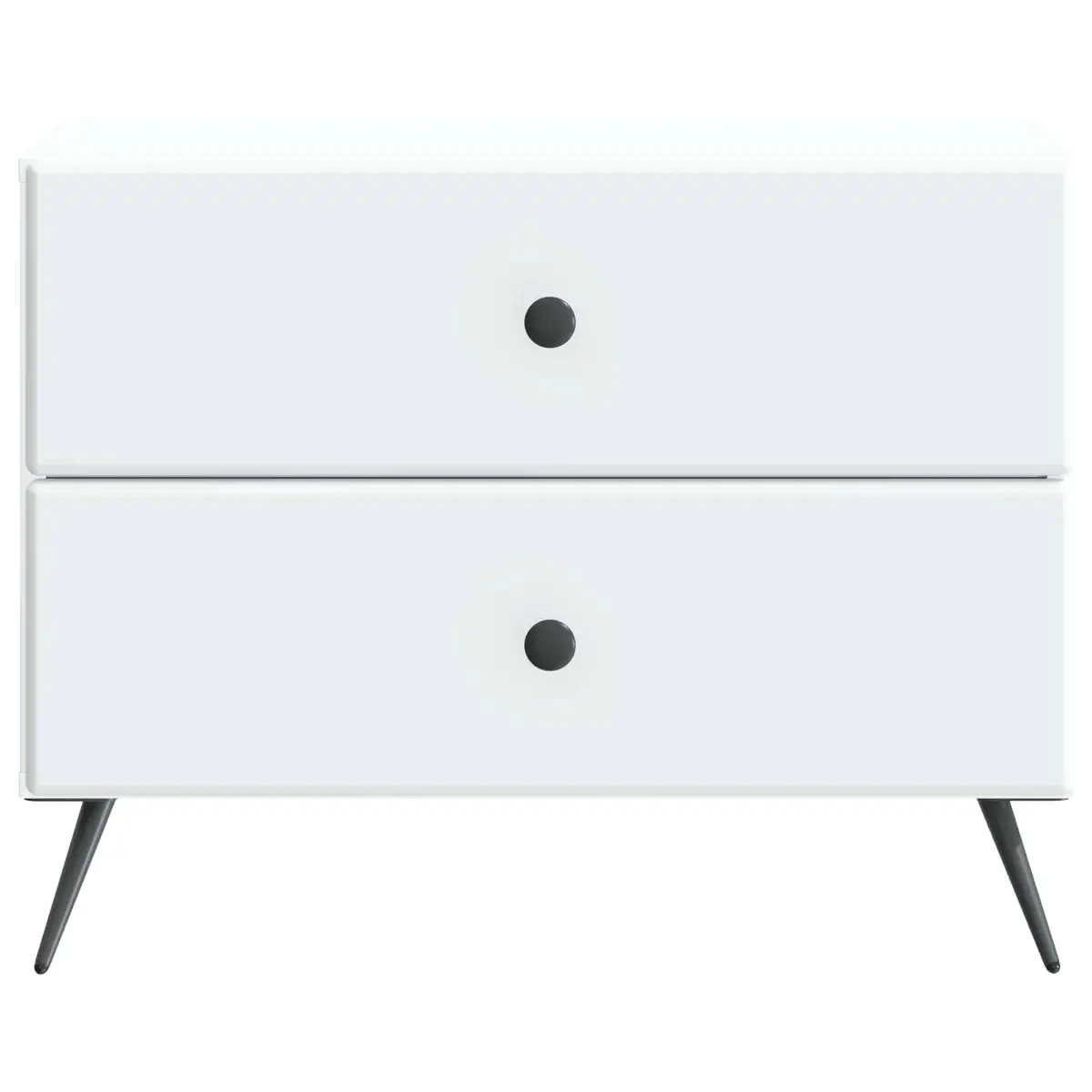 White Bedside Cabinet Engineered Wood 62 x 34.5 x 47.5 cm Storage Table with Drawer and Shelf
