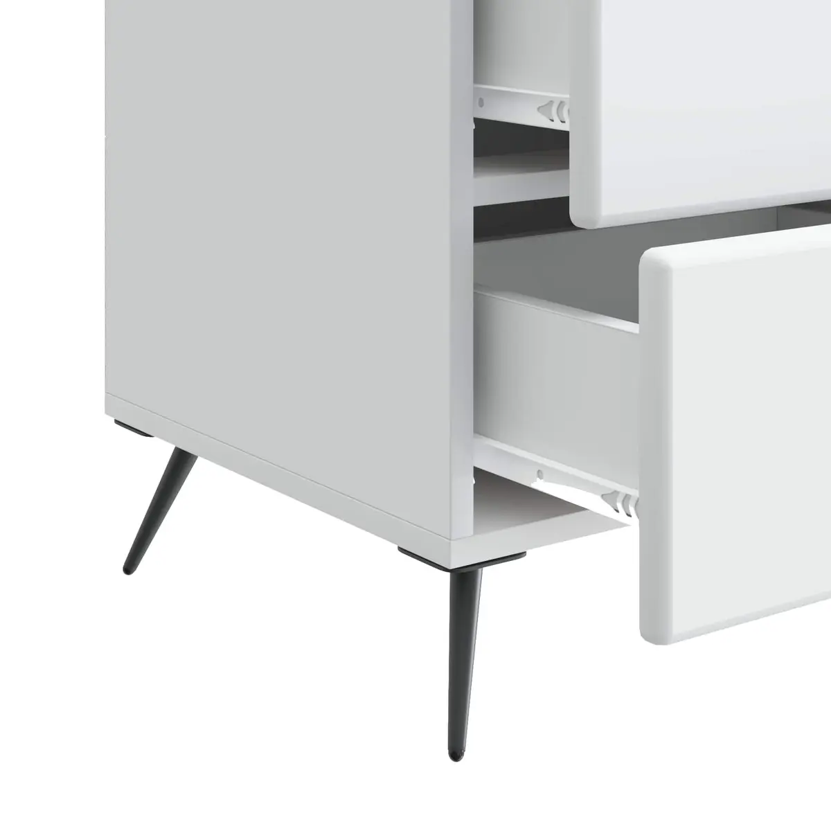 Bedside Cabinet White Modern Bedroom Nightstand Storage Drawer Engineered Wood