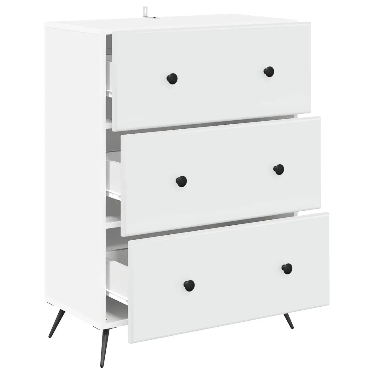Storage Cabinet Engineered Wood 66 x 34.5 x 90 cm White Sliding Door