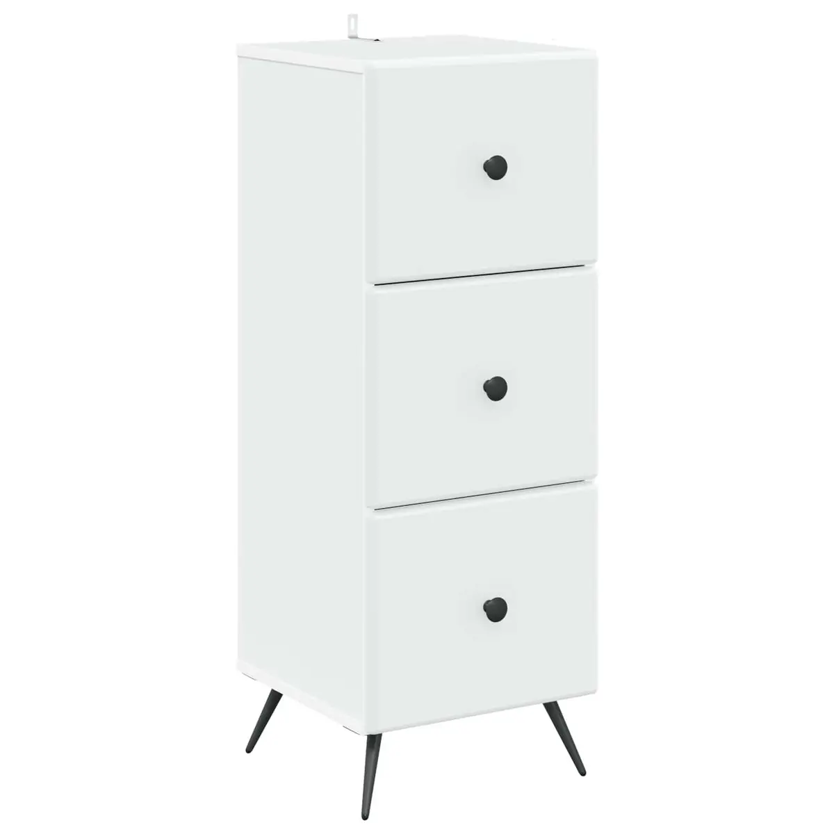 Storage Cabinet Engineered Wood 33 x 34.5 x 90 cm White Adjustable Shelves Locking Mechanism