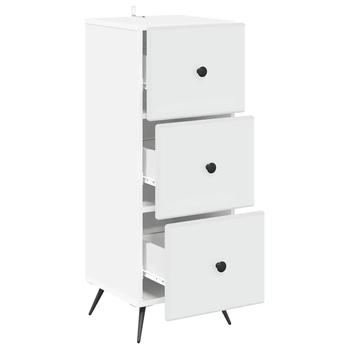 Storage Cabinet Engineered Wood 33 x 34.5 x 90 cm White Adjustable Shelves Locking Mechanism
