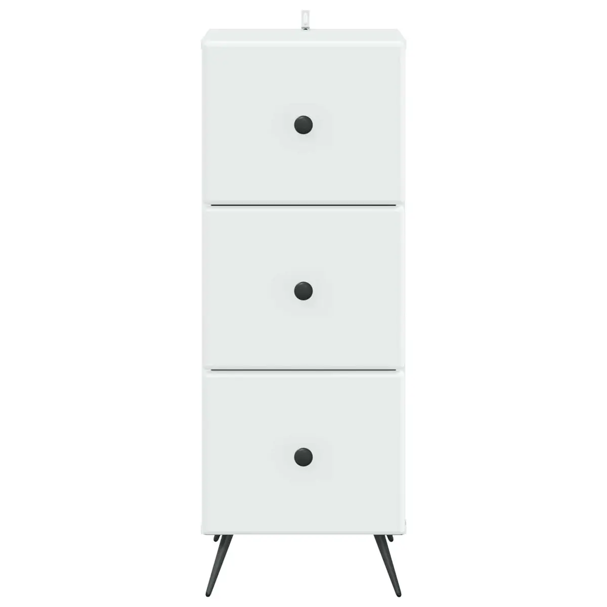 Storage Cabinet Engineered Wood 33 x 34.5 x 90 cm White Adjustable Shelves Locking Mechanism