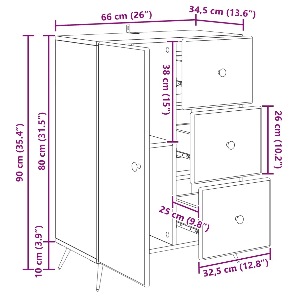 White Sideboard Buffet for Dining and More