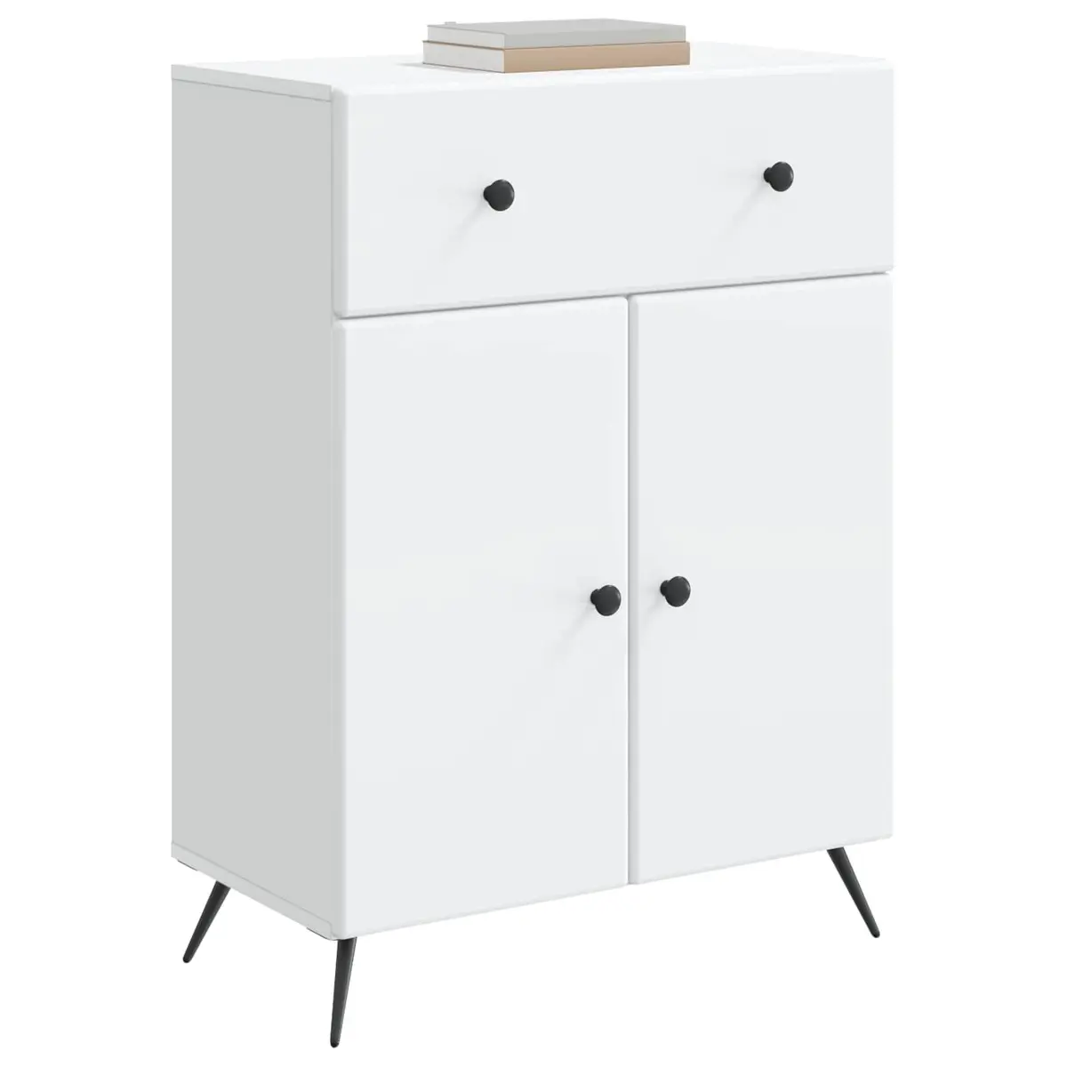 White Sideboard Buffet Cabinet Engineered Wood 66 x 34.5 x 90 cm Modern