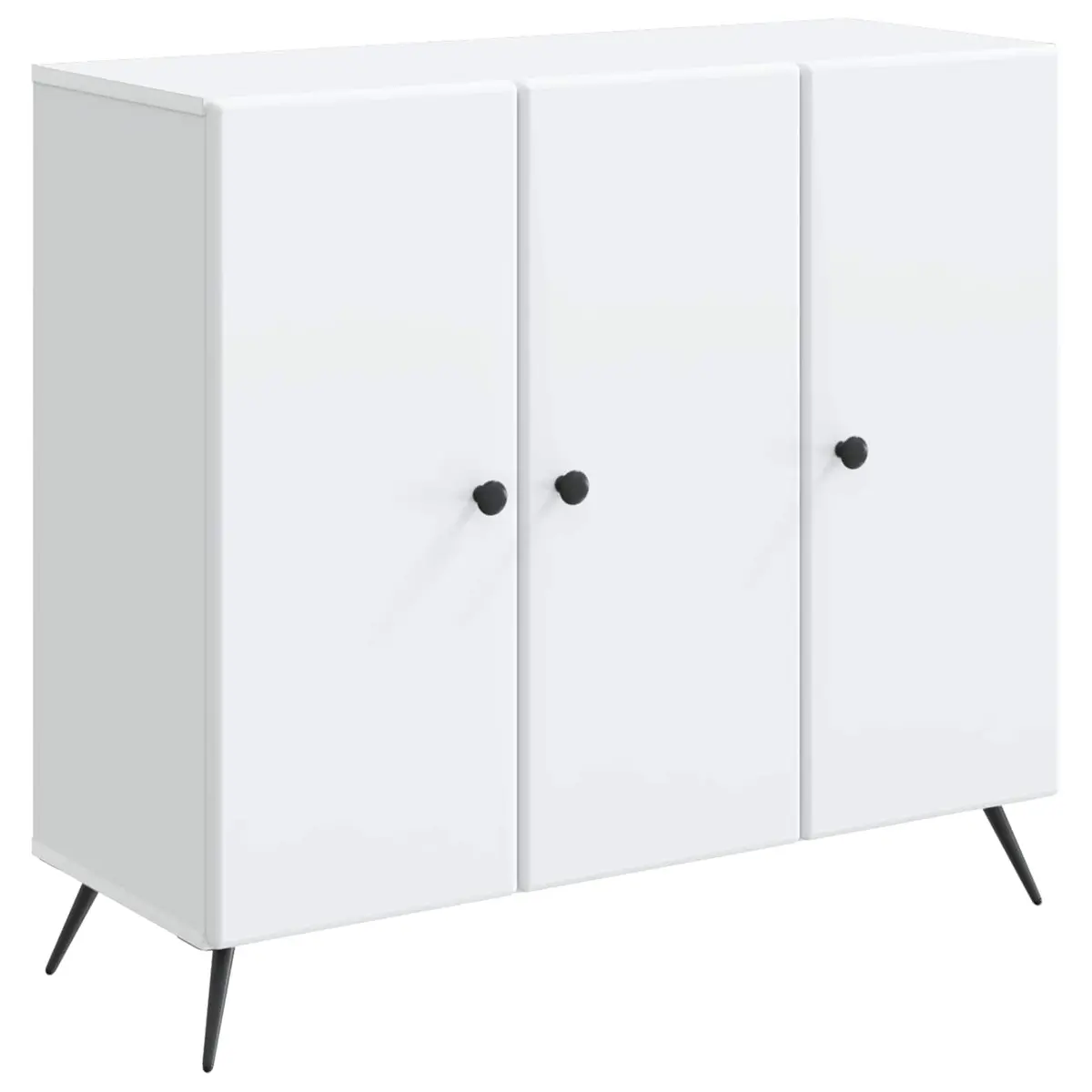 Engineered Wood Sideboard Storage Cabinet White 89cm x 34.5cm x 80cm Flexible for Living and Dining Room