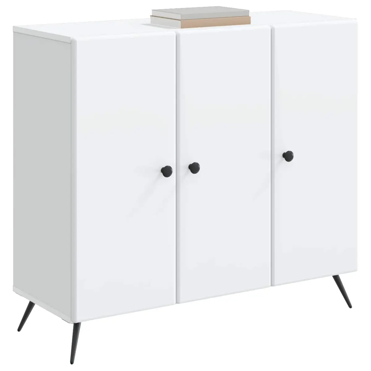 Engineered Wood Sideboard Storage Cabinet White 89cm x 34.5cm x 80cm Flexible for Living and Dining Room