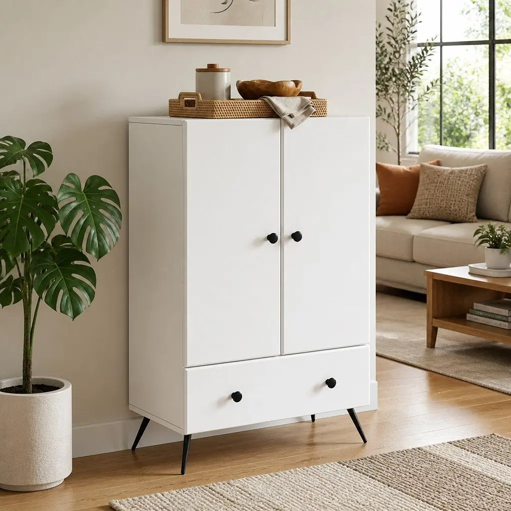 Sideboard Buffet Cabinet Engineered Wood 66x34.5x95cm White