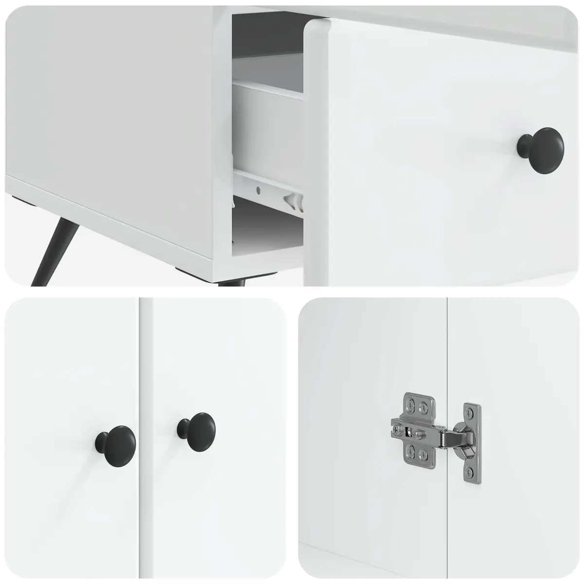 Sideboard Buffet Cabinet Engineered Wood 66x34.5x95cm White
