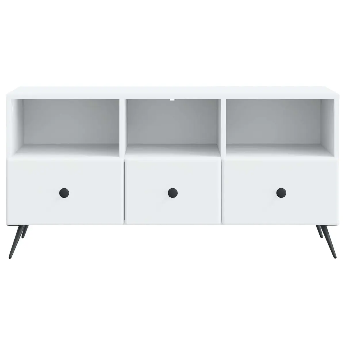 TV Cabinet Engineered Wood 102cm White Entertainment Unit with Storage Drawers Shelves